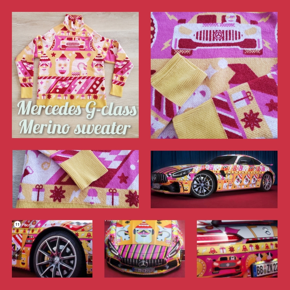 Mercedes Benz G-Class Costume Vintage 100% Merino sweater M